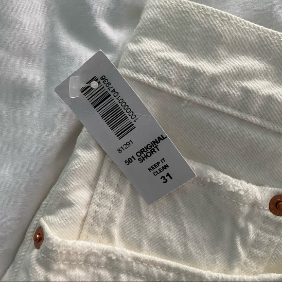 BNTW Levi’s 501 Shorts High Rise White - Picture 3 of 4